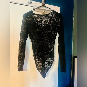 Forever 21 Black Lace Bodysuit